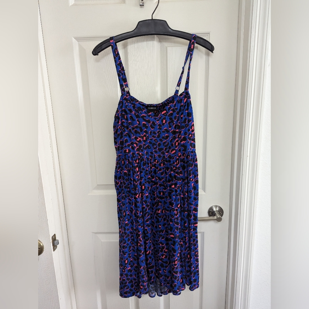 Torrid purple leopard dress with pockets